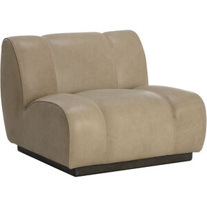Blaise Sahara Sand Leather Swivel Lounge Chair, Swivel
